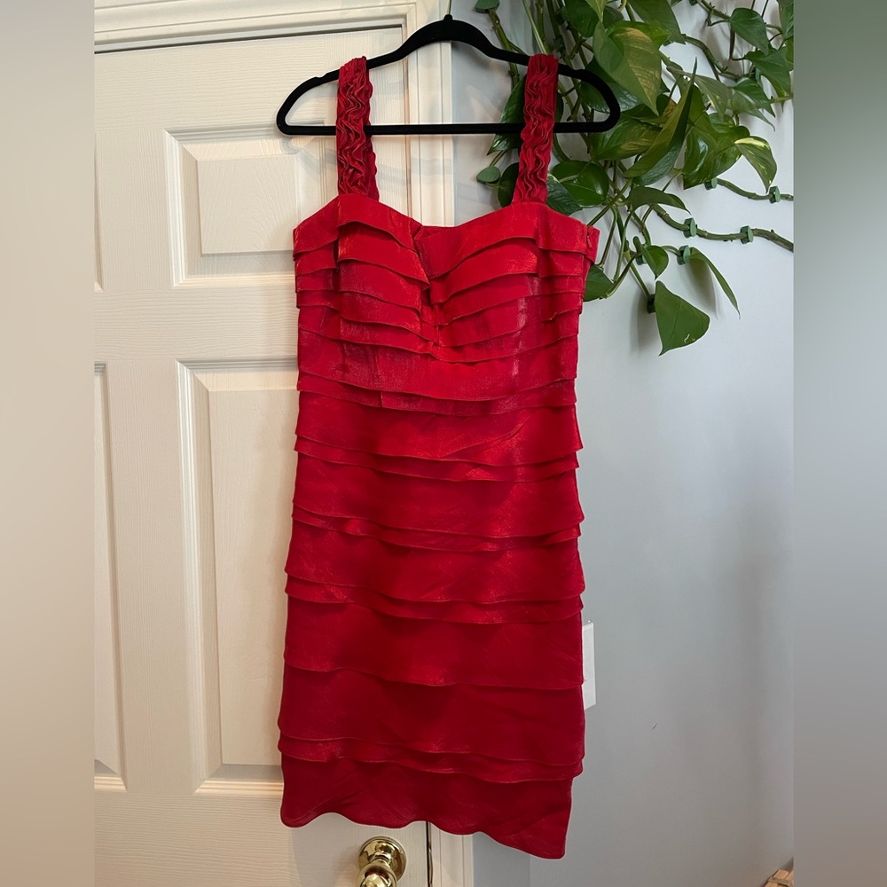 Red Dressbarn Layered Dress